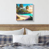 Tropical Paradise Ocean Uitzicht Canvas Afdruk (Insitu (Slaapkamer))