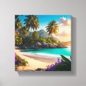 Tropical Paradise Ocean Uitzicht Canvas Afdruk (Voorkant)