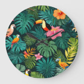 Tropical Paradise Oerwoud Pattern Grote Klok (Voorkant)