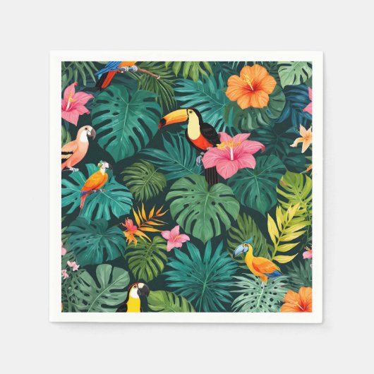 Tropical Paradise Oerwoud Pattern Servet (Voorkant)