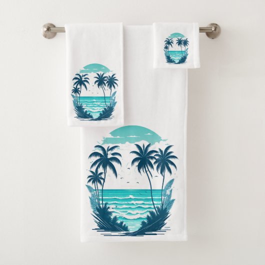 Tropical Paradise Palm Trees op het strand Bad Handdoek (Insitu)