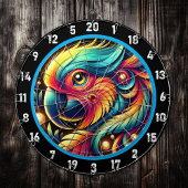 Tropical Paradise Parrot Dartboard Decor Dartbord