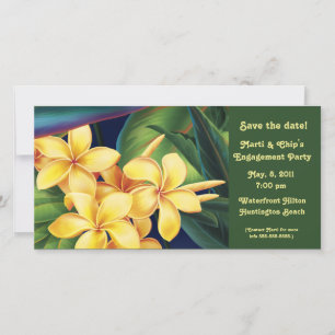 Tropical Paradise Plumeria Invitation & Carte phot