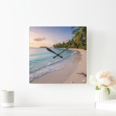 Tropical Paradise Vierkante Klok (Huis)