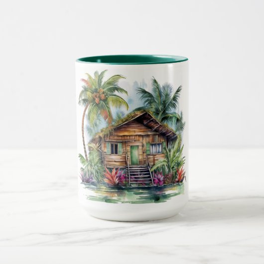 Tropical Paradise Watercolor Mug Hawaiian Edition (Centre)