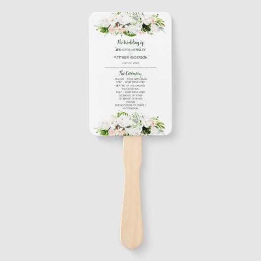 Tropical Paradise Waterverf Bloemenbruiloft Handwaaier (Voorkant)