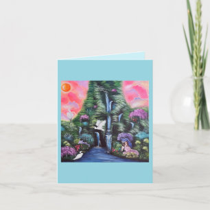 Tropical Paradise Whimsical Gevouwen Verjaardag Ka Kaart