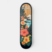 Tropical Paradise Zee Beach & Flowers Art Skateboard (Voorkant)
