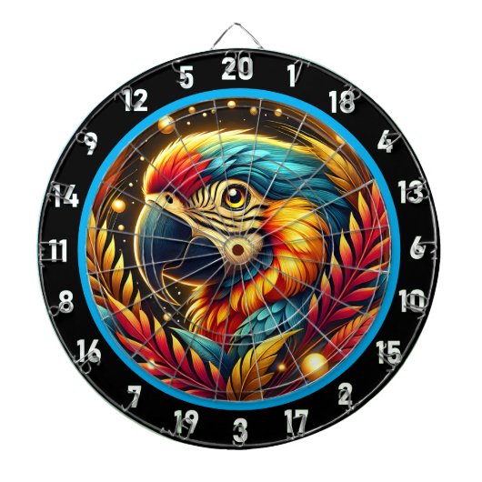 Tropical Parrot Dartboard voor leuke nachten Dartbord (Voorkant)