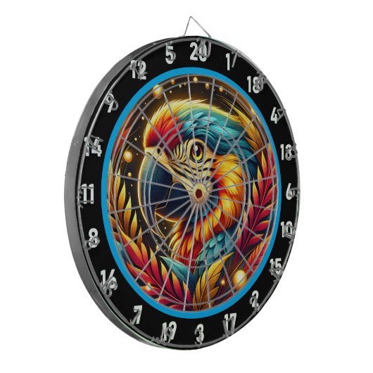 Tropical Parrot Dartboard voor leuke nachten Dartbord (Voorkant Links)