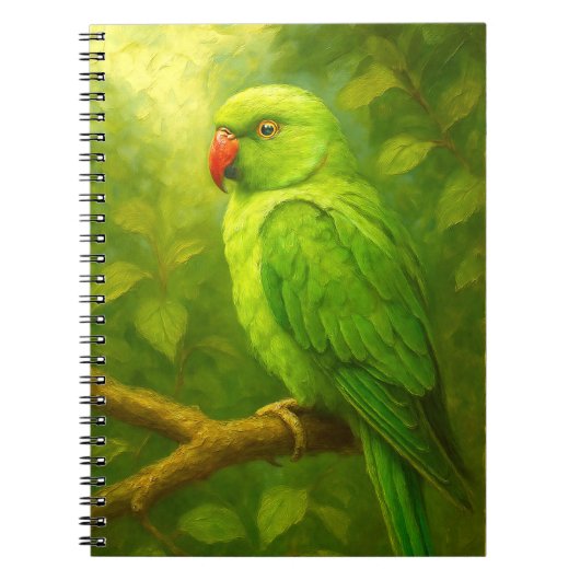 tropical Parrot Notebook - Green Bird Journal Notitieboek (Voorkant)