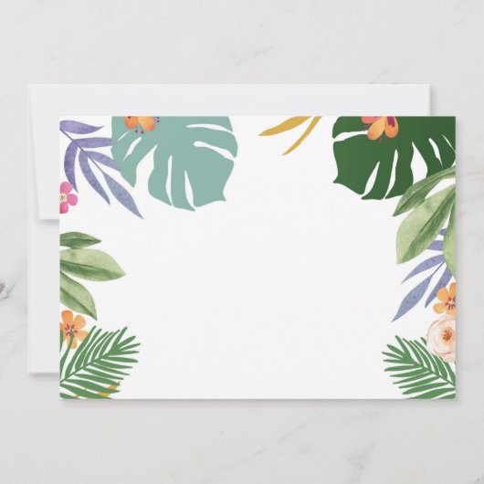 Tropical Party Luau Aloha Man Invitation d'anniver (Dos)