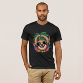 Tropical Party Sloth – Kawaii Summer Vibes T-shirt (Voorkant volledig)