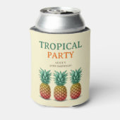Tropical party with pineapple blikjeskoeler (Blikje Achterkant)