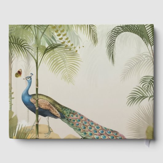 Tropical Peacock Palm Mariage Livre d'or (Verso)