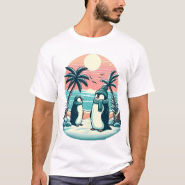 Tropical Penguins – Winter Vacation Vibes T-shirt