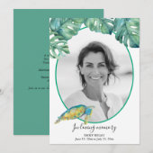Tropical Photo Death Notice and Funeral Invitation (Devant / Derrière)