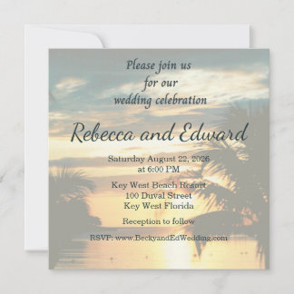 Tropical Photo Wedding Invitation