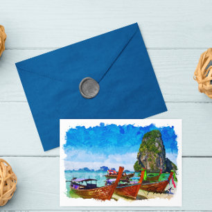 Tropical Phuket Thailand Beach Uitzicht Briefkaart