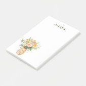 Tropical Pineapple Blush Yellow Floral Post-it® Notes (Schuin)