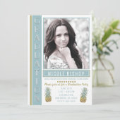 Tropical Pineapple Graduation Party Afstuderen Fot Kaart (Staand voorkant)