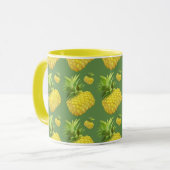 Tropical Pineapple Pattern: Summer Fruit Art Mok (Voorkant links)