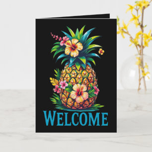 Tropical Pineapple Welcome Wenskaart Aloha Kaart