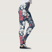 Tropical Pink and Navy Floral Leggings (Rechts)