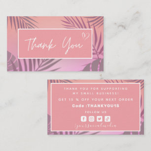 Tropical Pink Exotic Bedankt Bestel Kortingscode Visitekaartje