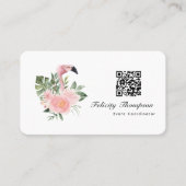 Tropical Pink Flamingo Event Coordinator QR-code Visitekaartje (Voorkant)