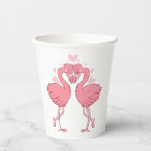 Tropical Pink Flamingo Hawaiian Beach Wedding Papieren Bekers (Voorkant)