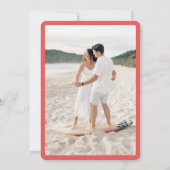 Tropical Pink Hibiscus Double Sided Photo Wedding Save The Date (Achterkant)