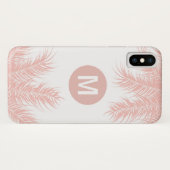 Tropical Pink Palm Fronds iPhone X Coque (Dos (Horizontal))