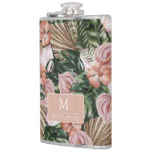 Tropical Pink Peache bloemblaadjes oerwoud Heupfles (Links)