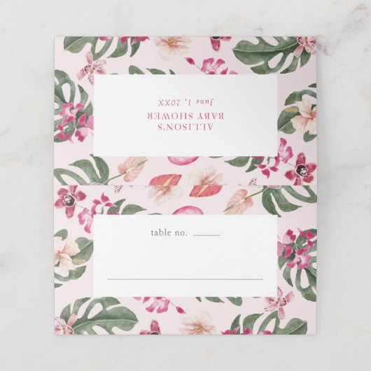 Tropical Place Card (Buitenkant ongevouwen)