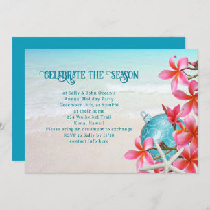 Tropical Plumeria Beach Invitations de Fêtes