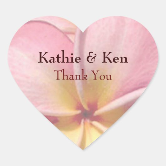 Tropical Plumeria Flower dank u Hart Sticker (Voorkant)