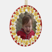 Tropical Plumeria Lei Photo Ornament (Rechts)