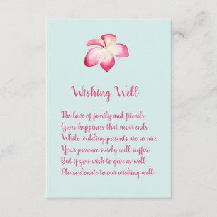 Tropical Plumeria Wedding Wishing Well Kaarten