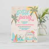 Tropical Pool Party Birthday Invitation (Debout devant)