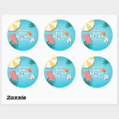 Tropical Pool Party Zomer Baby shower Ronde Sticker (Vel)