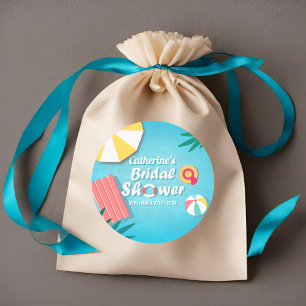 Tropical Pool Party Zomer Vrijgezellenfeest Ronde Sticker