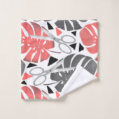 Tropical print monstera leaves scissors jungle exo (Gant de toilette)