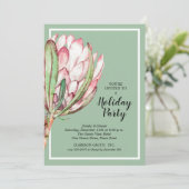 Tropical Protea Holiday Christmas Party Invitation (Debout devant)