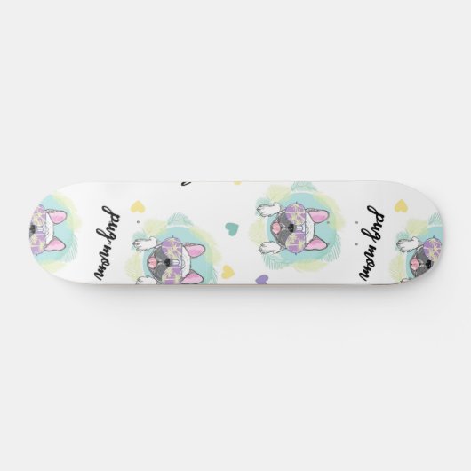Tropical Pug Pattern Skateboard (Horizontaal)