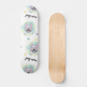Tropical Pug Pattern Skateboard (Voorkant)