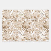 Tropical Purple Blue Cream Floral Feuille Annivers (Devant 3)