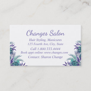 Tropical Purple Cheveux & Nails Carte de visite pe