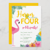 Tropical Quart Anniversaire, Luau Invitation (Devant / Derrière)