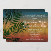 Tropical Rainbow Beach Palm Wedding Invitations (Devant / Derrière)
